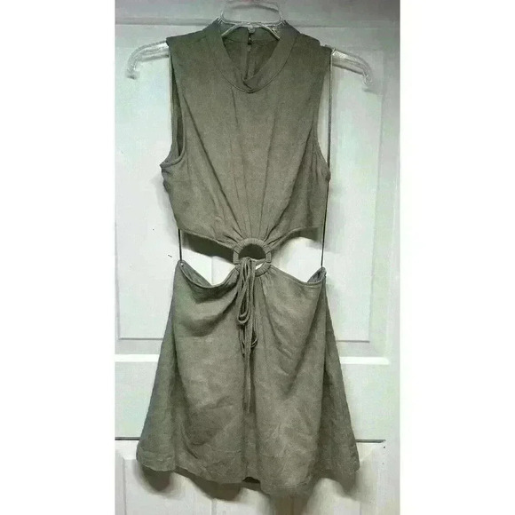 altar'd state Mini dress Body Con Cut Out Sz Medium Brown Tan Sleeveless - Picture 1 of 10